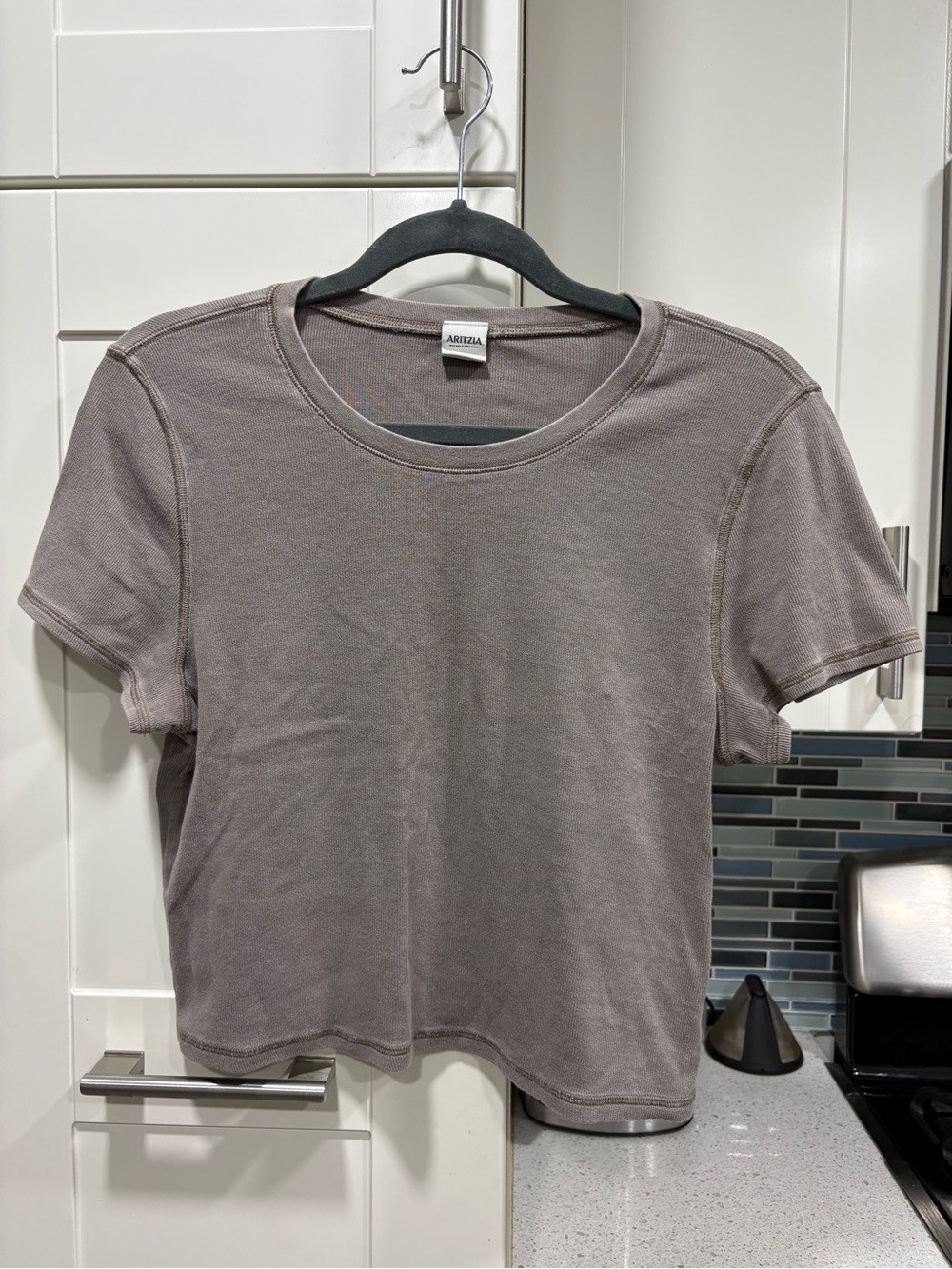 Aritzia Homestretch ribbed short sleeve tee